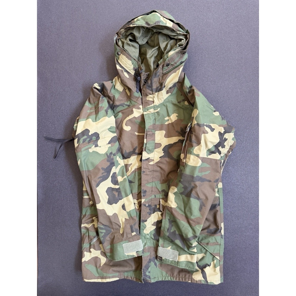 US Military Jacket Mens Parka Cold Weather Camouflage Size Small Long